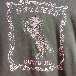 Ran$om Ranch Untamed Cowgirl Hoodie with Light pink accents and crystals -Size S